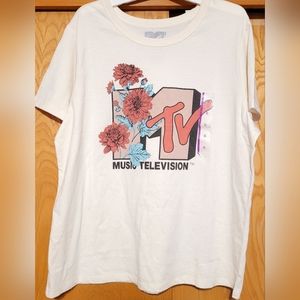 NWT MTV Floral T-Shirt ( Music Television),  Size XL, Rock n Roll, Floral